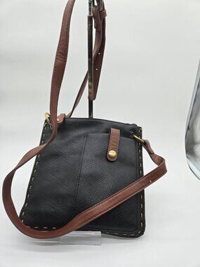 Shiraleah Black Leather Brown Accents Crossbody